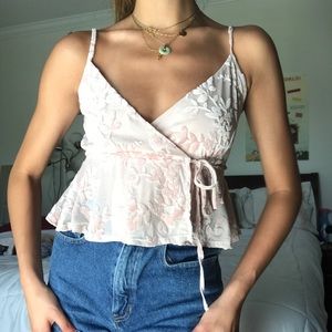 Boho Blush Tie Front Top